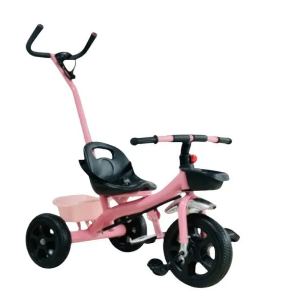 Pink Baby Tricycle with Push Handle 3 Wheel Toddler Bike