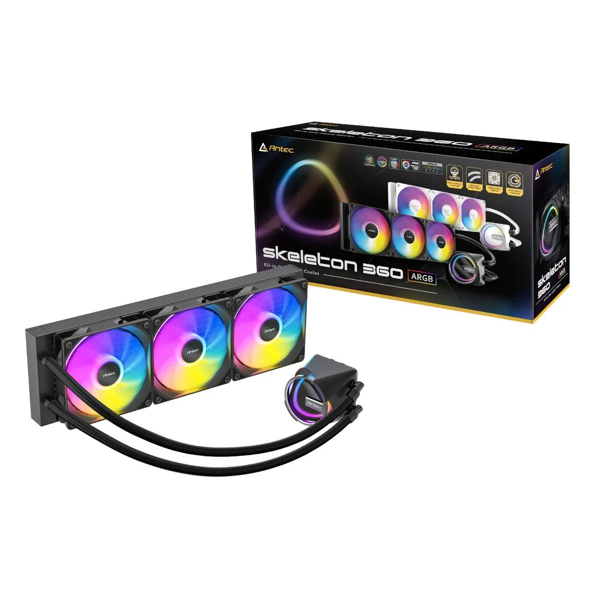 Antec Skeleton 360 ARGB AIO CPU Liquid Cooler - Black