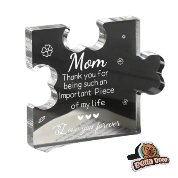 Mother's Day Gifts for Mom Acrylic Puzzle Plaque & BellaBear Bookmark