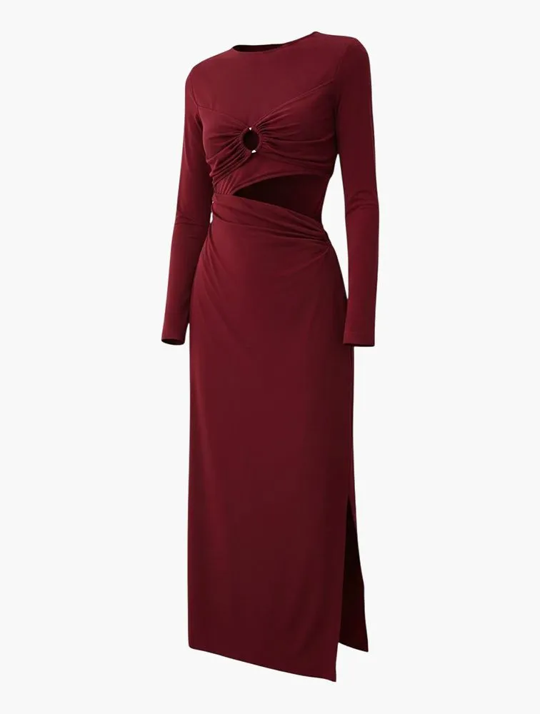 TRENDYOL Cutout Ring Detail Midi Dress