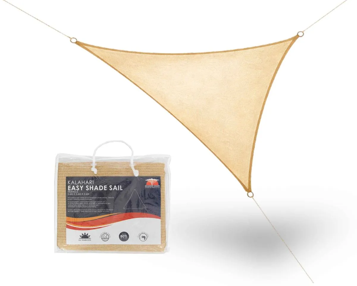Kalahari Easy Shade Sail Triangle (3.6m x 3.6m x 3.6m)