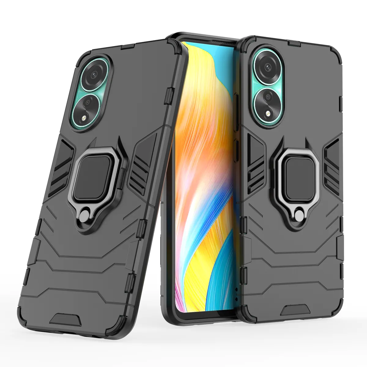CellTime Case Compatible with Oppo A78 Black Panther Shockproof Cover - Black