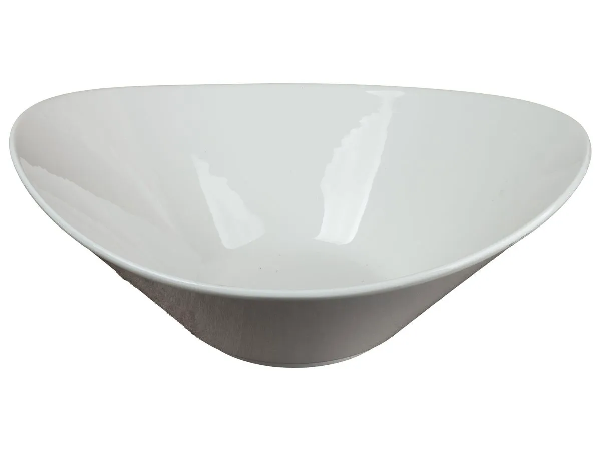 White Oval Boat Shaped Bowl 30 x 25 x 12cm