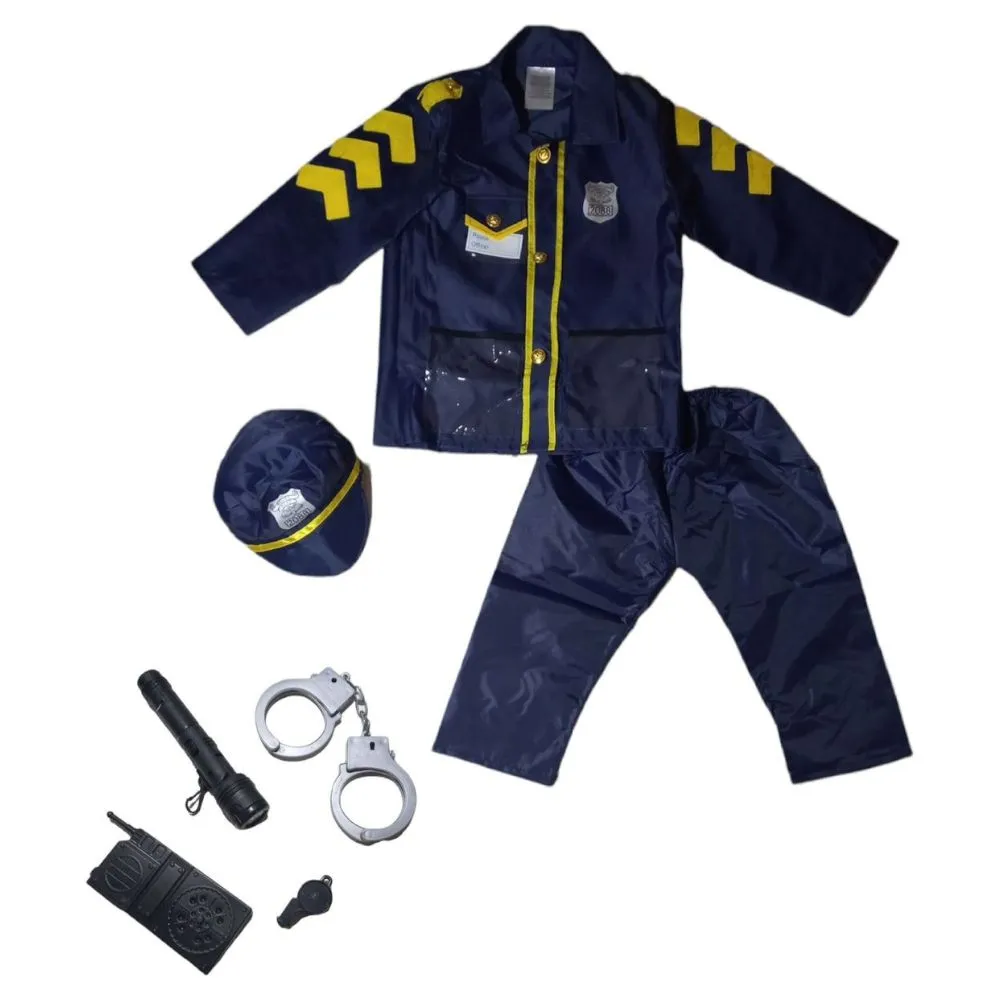 Kids Police Officer Role Play Costume & Accessories Set