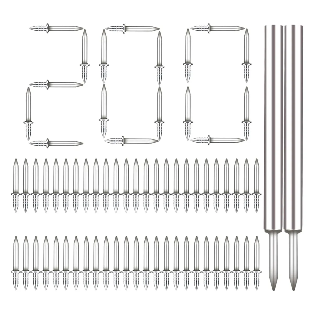 200Pieces Baseboard Seamless Nails Double-Headed Screw with Sleeve Tool