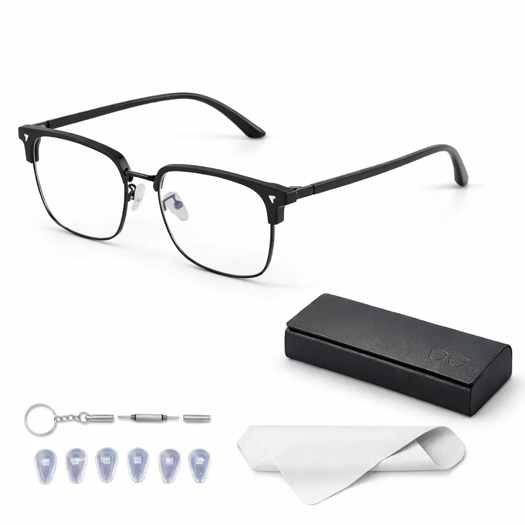 Blue Light Glasses Men Metal for Computer Fashion Photochromic Eyeglasses