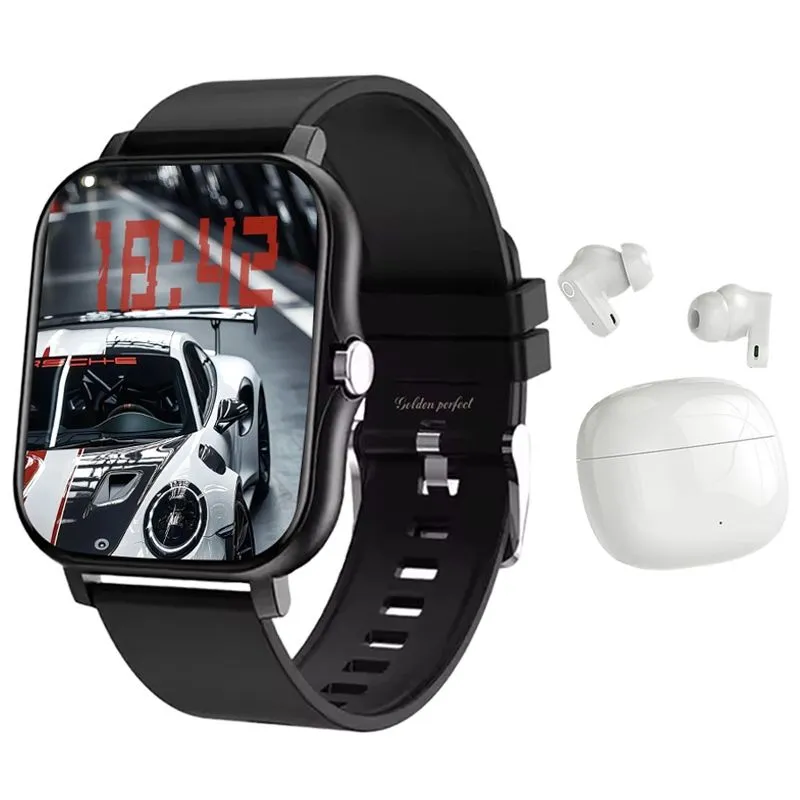 Dual Strap Smartwatch & Earbudones Combo - Perfect Gift For Men And Women