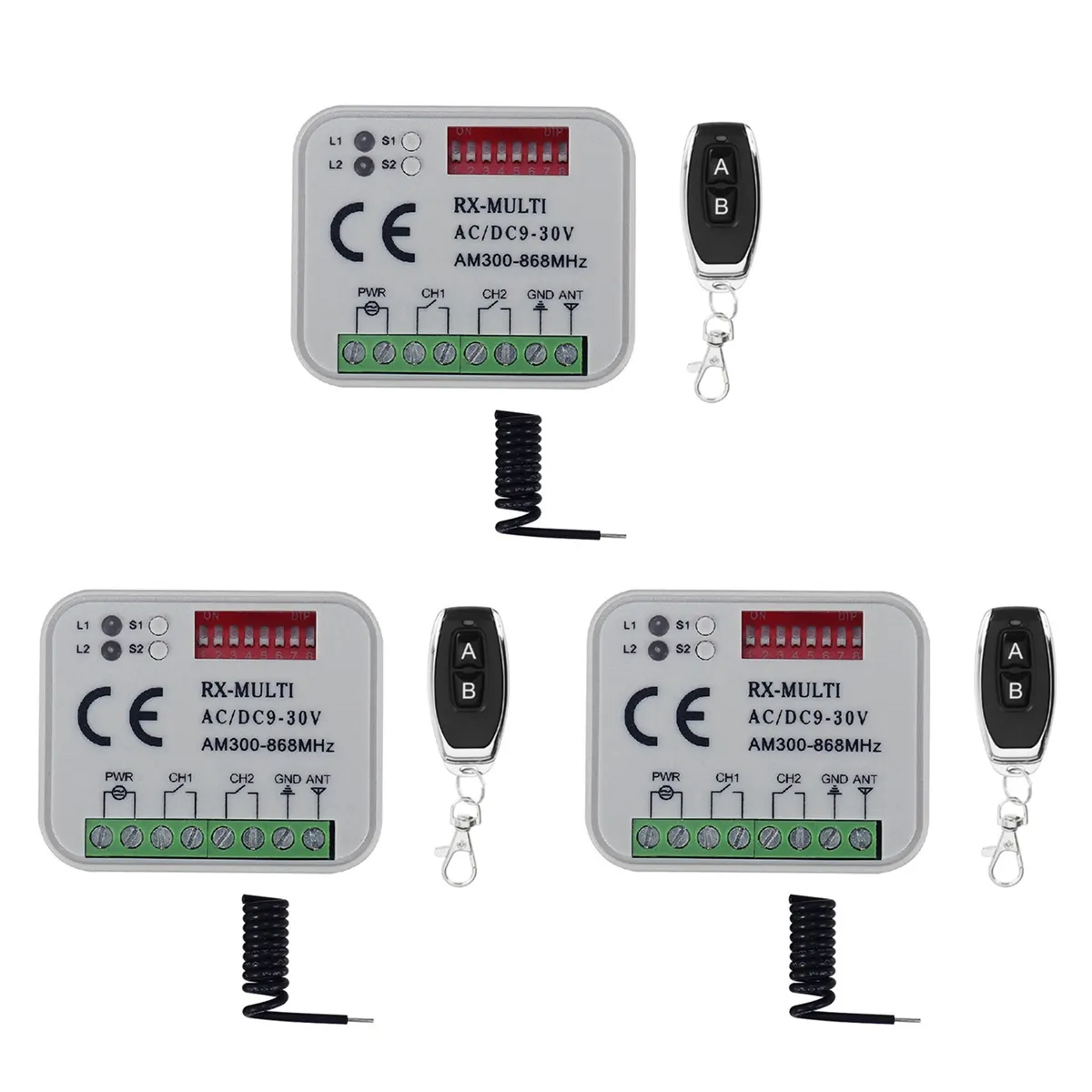 Remote Control Switch Receiver 300-868Mhz Ac/Dc 9-30V For Garage Door