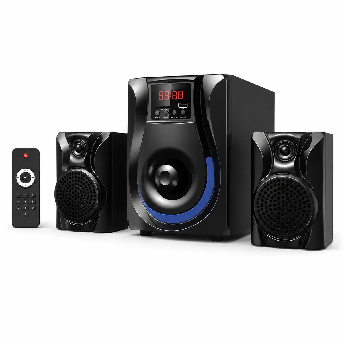 2.1Multimedia Speaker System with Bluetooth, USB, SD, FM & Remote