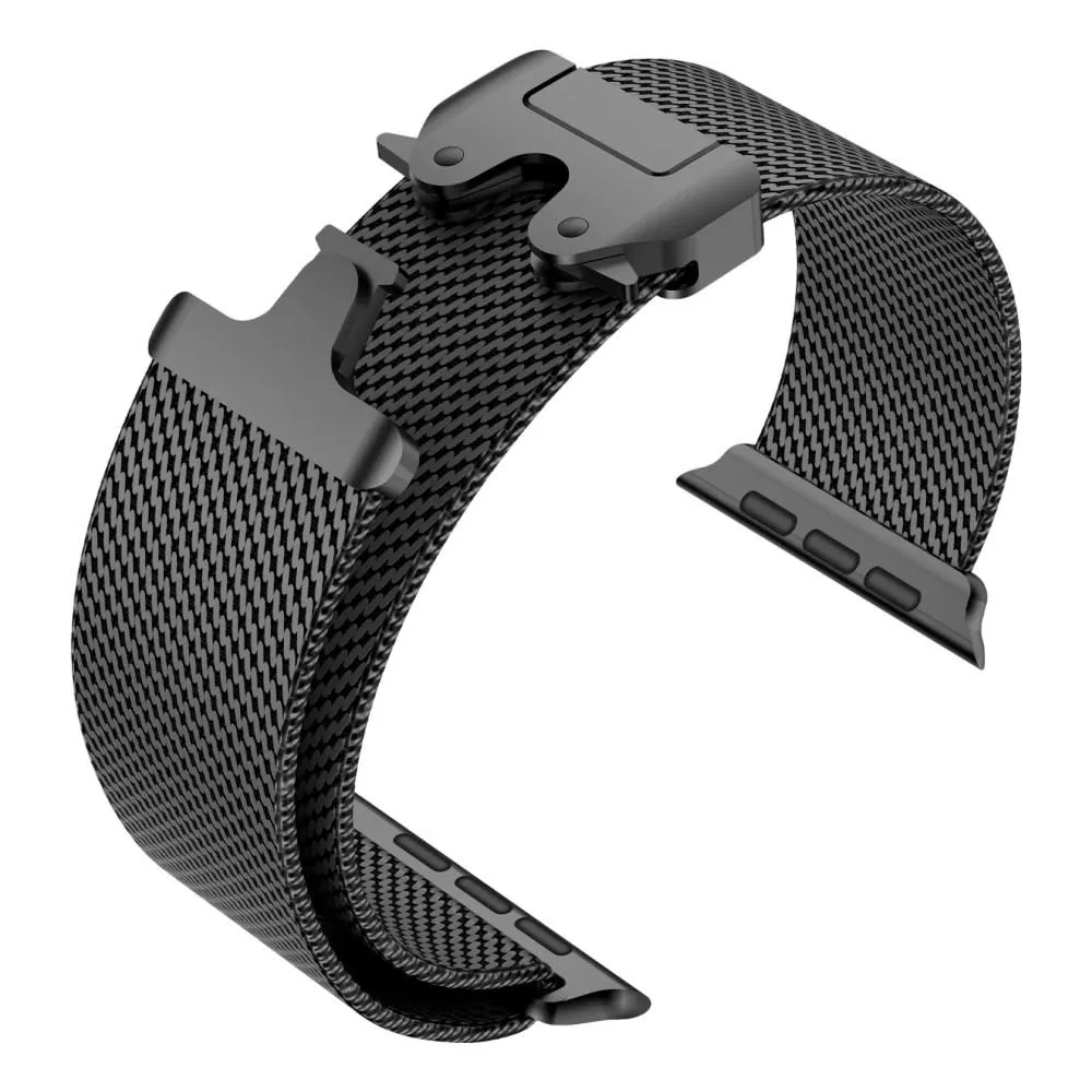46mm Milanese Buckle Band compatible with Apple Watch Series 10 - Black