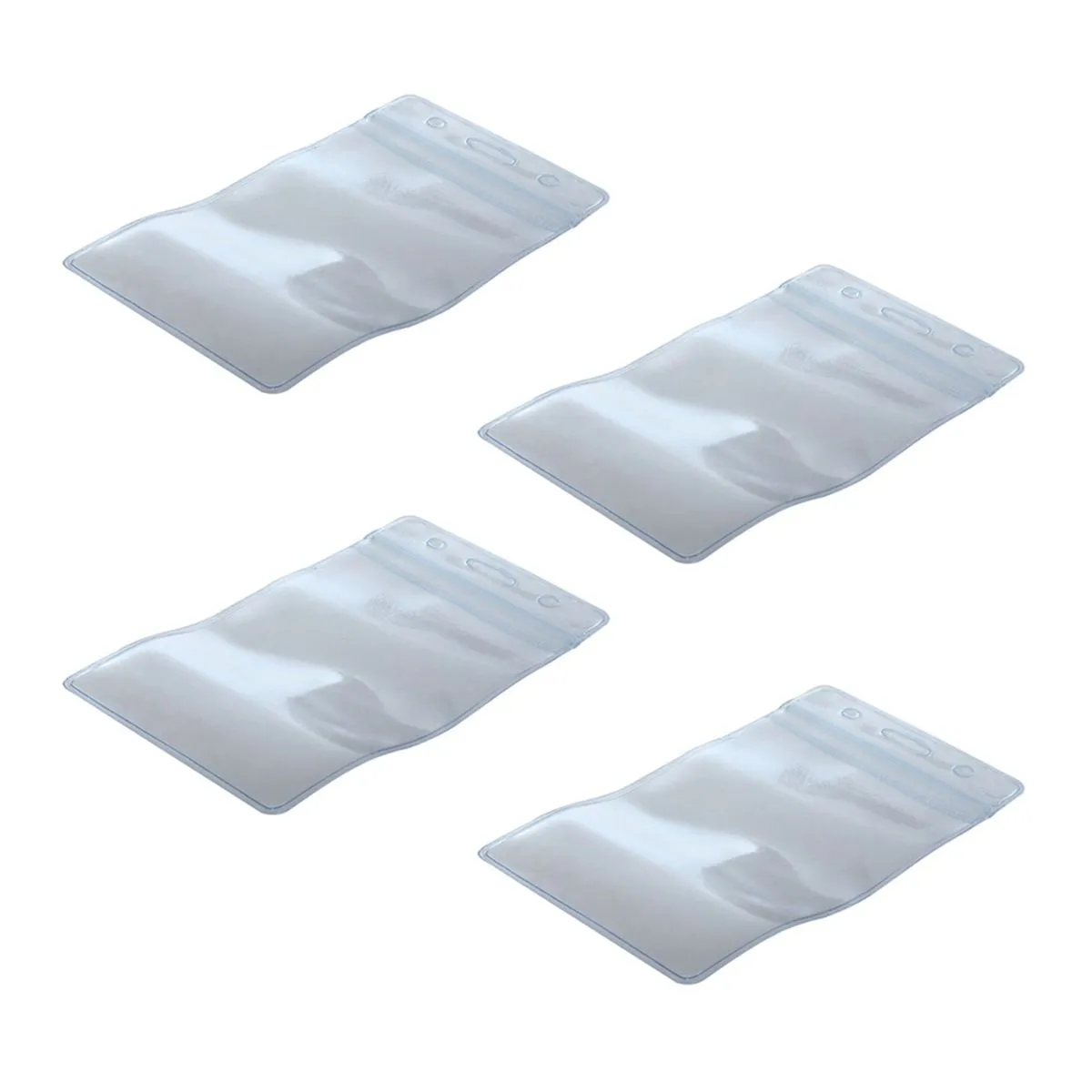 200 Pcs Clear Plastic Vertical Name Tag Badge ID Card Holders