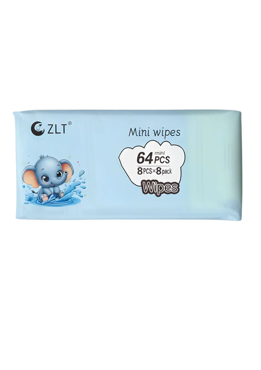 ZLT Mini Baby Wipes Gentle Sensitive Skin Moisture Wipes 8 Packs 64 Wipes