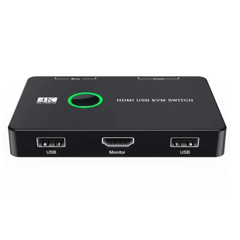 4K KVM Switch HDMI 2 Port Box, USB HDMI KVM Switches, Support UHD 4K@60Hz