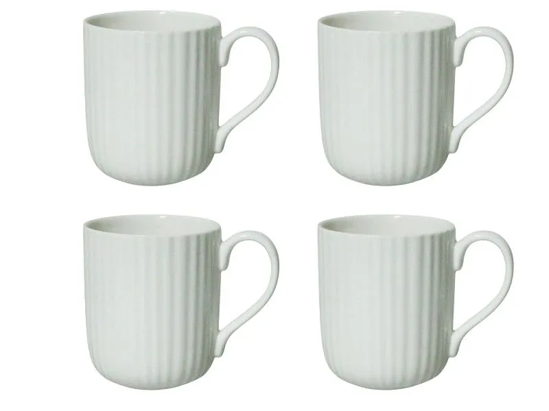 George & Mason Mina Porcelain Mug - 400ml 4-Piece White