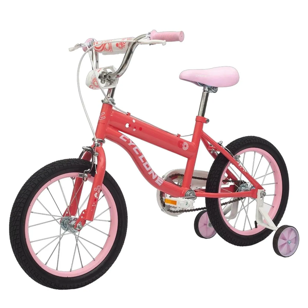 Cyclone BMX Pink Kids Pink Bicycle 16 Inch with Training Wheels (16 inch)
