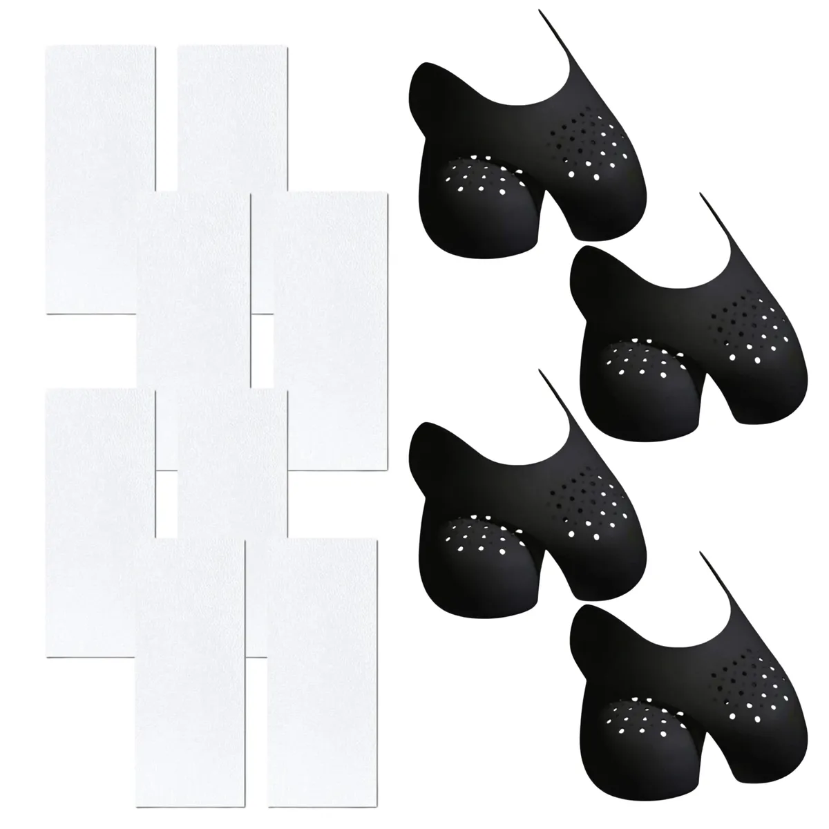 Sneaker Crease Guards and Shoe Sole Protectors - 4 Pairs - Black