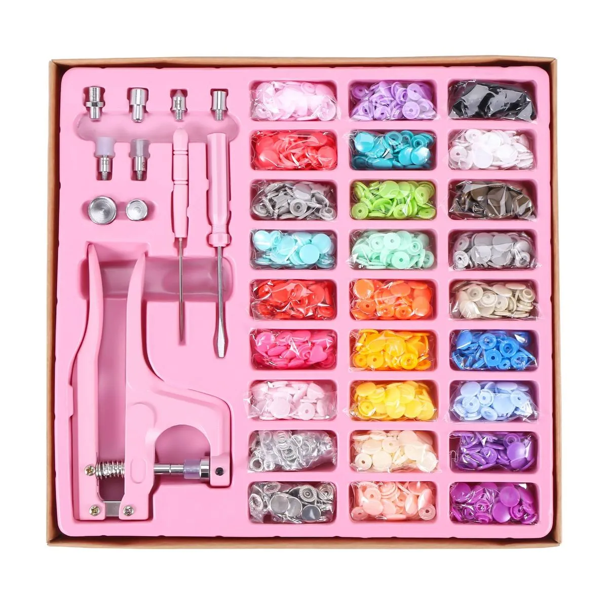 Snaps Fasteners Kit, Snap Buttons T5 for Sewing Clothing Crafting