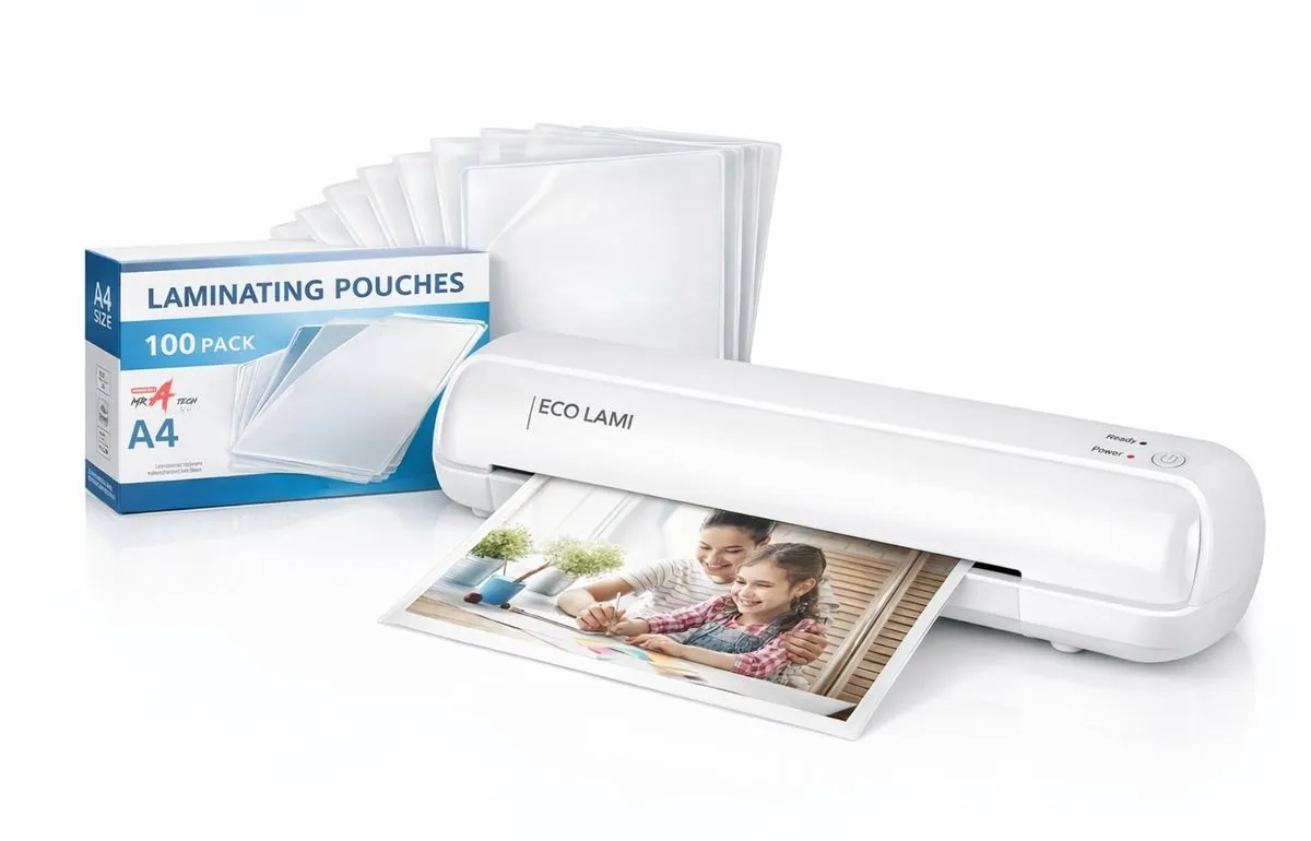 A3 Hot & Cold Laminating Machine with 100 A4 Laminating Pouches -75-125 Mic