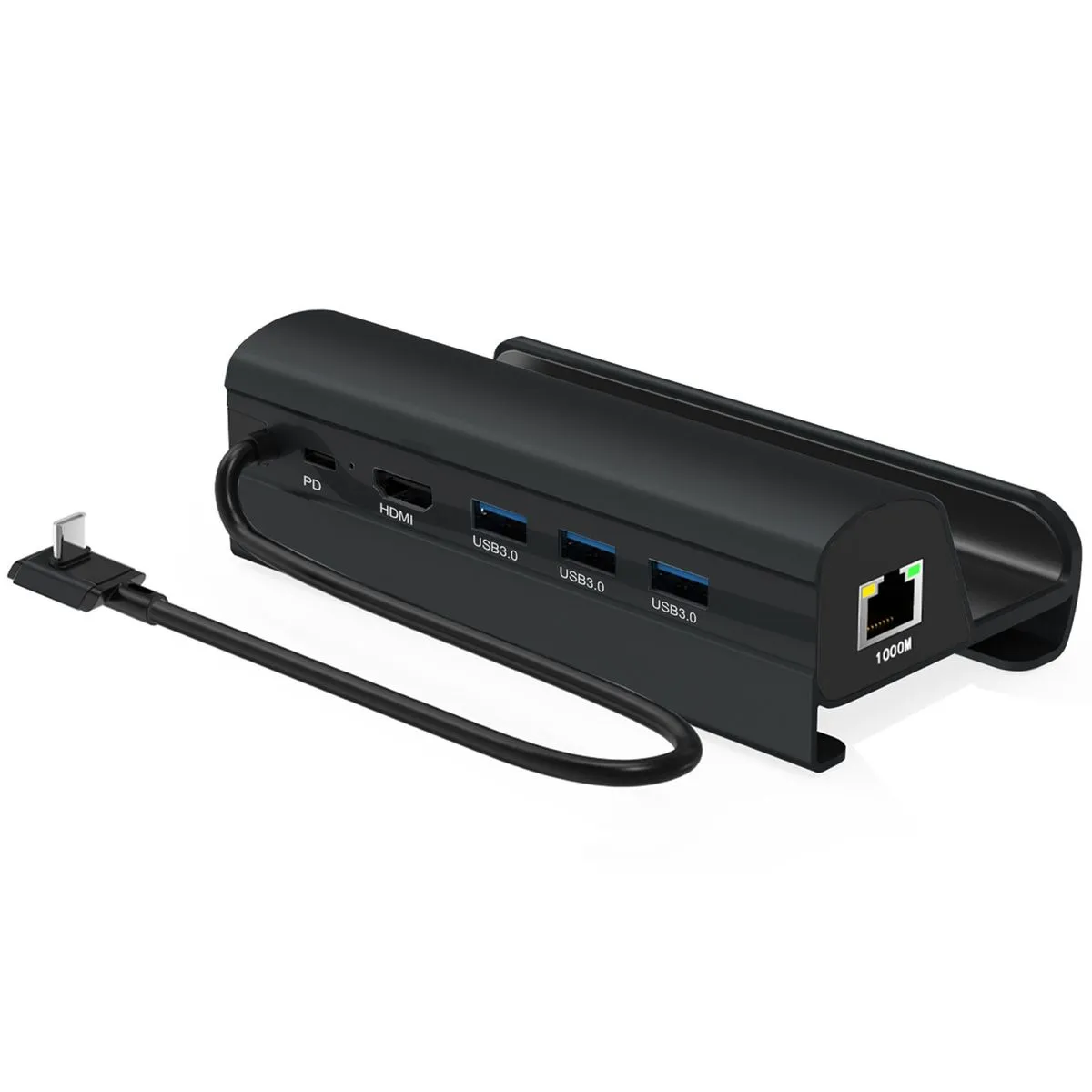 6-in-1 Charging Multi-Port USB Hub for Steam Deck Switch 4K HD Display - Black