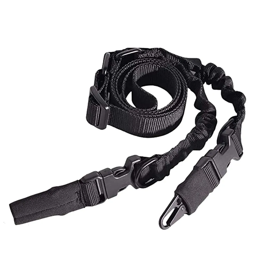 Adjustable 2 Point Tactical Combat Rifle Sling for Outdoor Hunting - Black