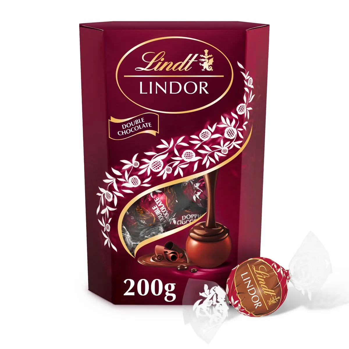 Lindt LINDOR Double Chocolate Truffles - 200g Box