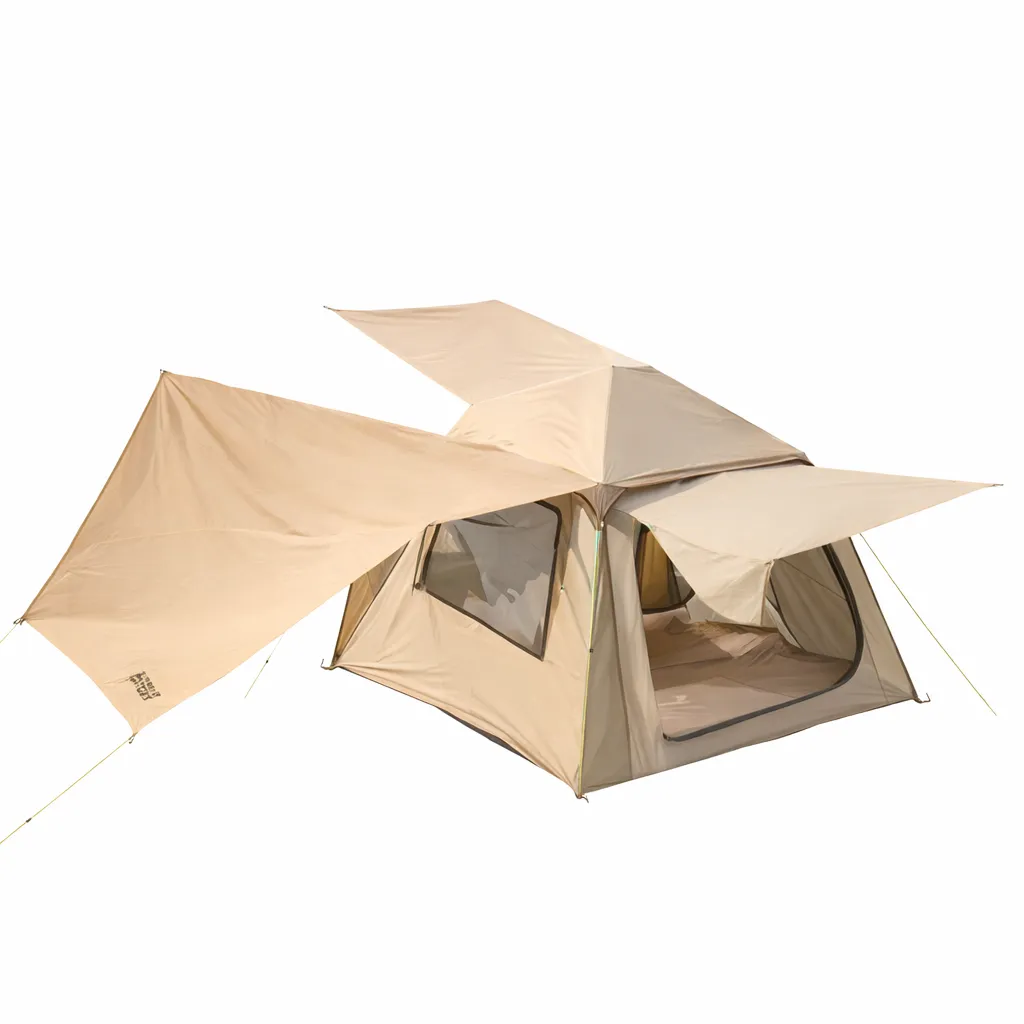Deluxe Family Camping Tent with extended awnings - Waterproof 4-6 Persons