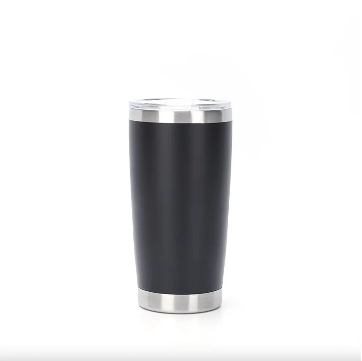 Simple Double-layer Stainless Steel Thermal Insulation Cup Solid Color Cup - Black
