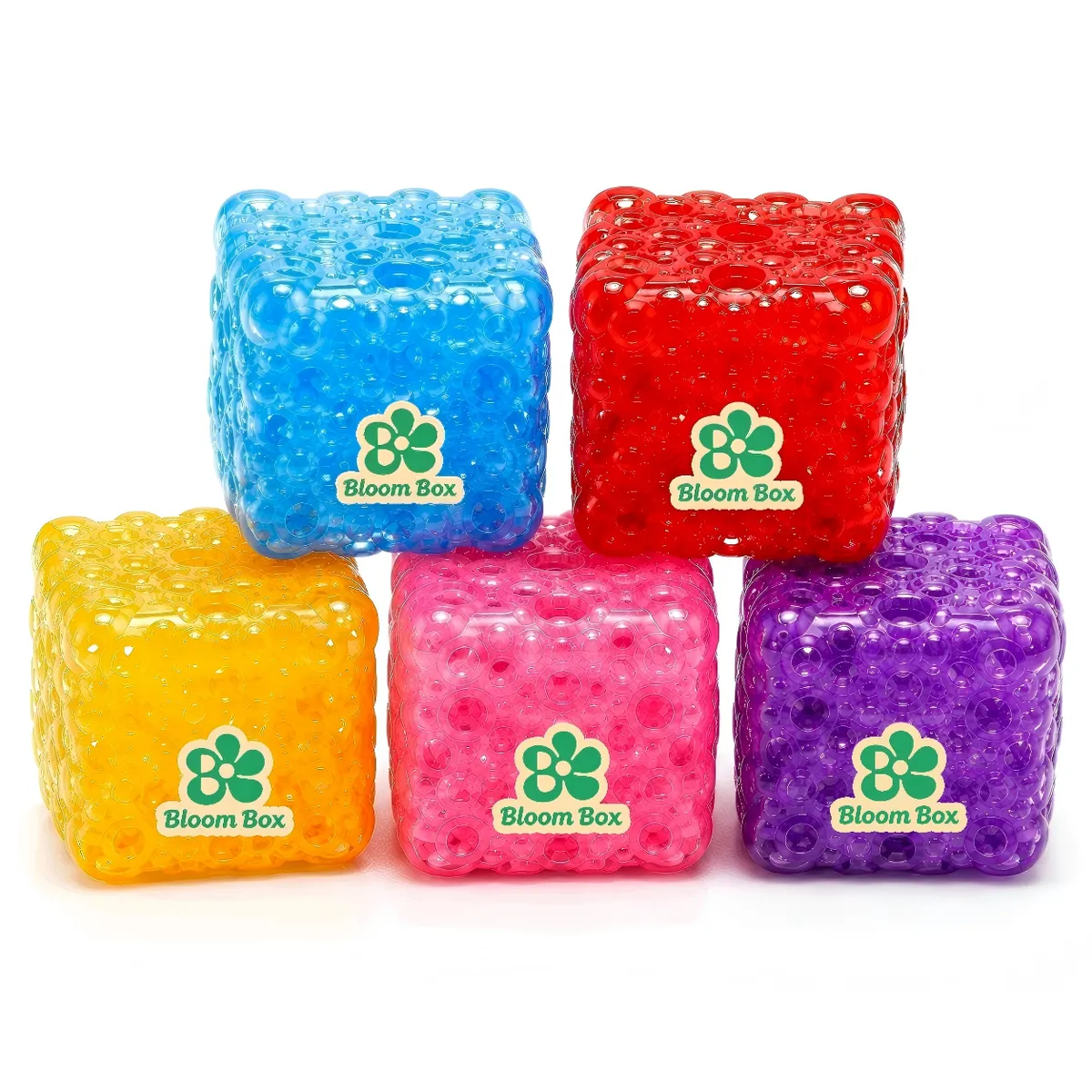 Bloom Box 5PCS Non-Rebound Cheese Cube Squishy, Crunchy ASMR Fidget Toys