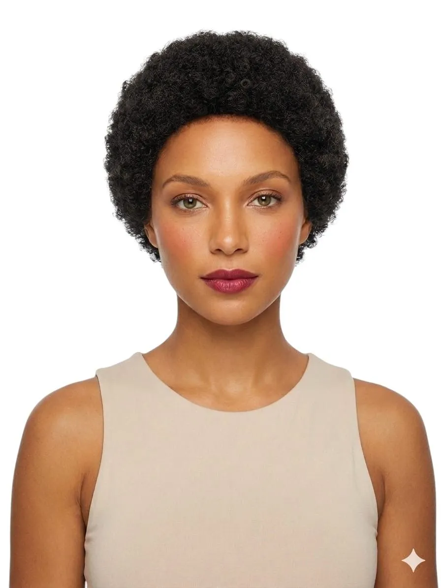 Brazilian Human Afro Wig Elite-#1B