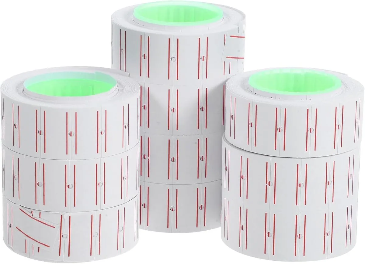 5000pcs Price Tag Roll with Double Colored Lines Single-Row Retail Price