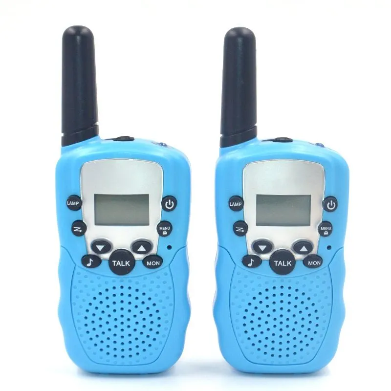 Kid Walkie Talkies with Flashlight and LCD Screen for Gift Toy Family -2Pcs - Blue
