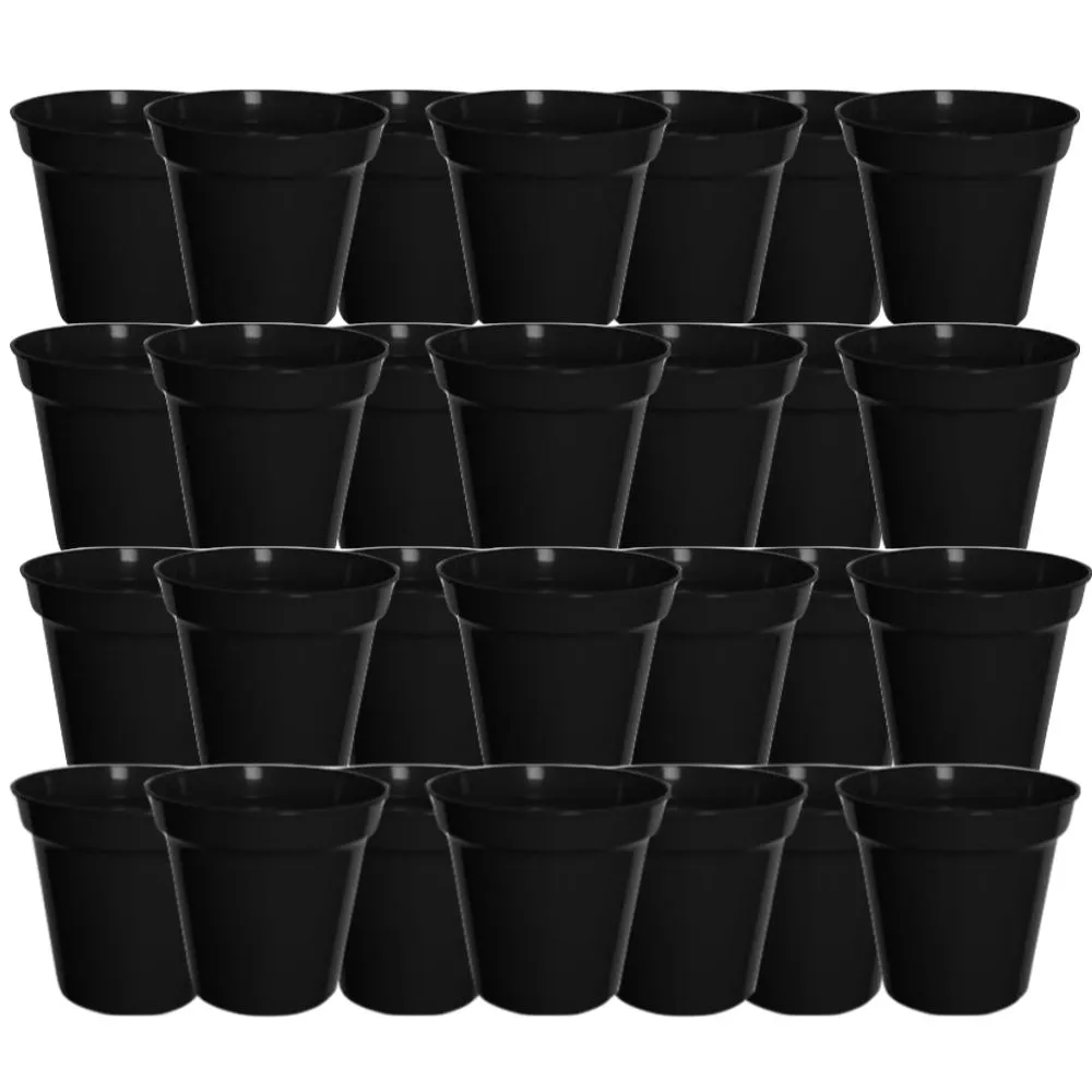 Garden Round Pot Plant Set of 50(20cm) - Black