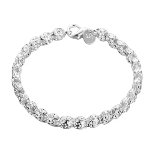 S925 Sterling Rope-Designed Bracelet - Silver