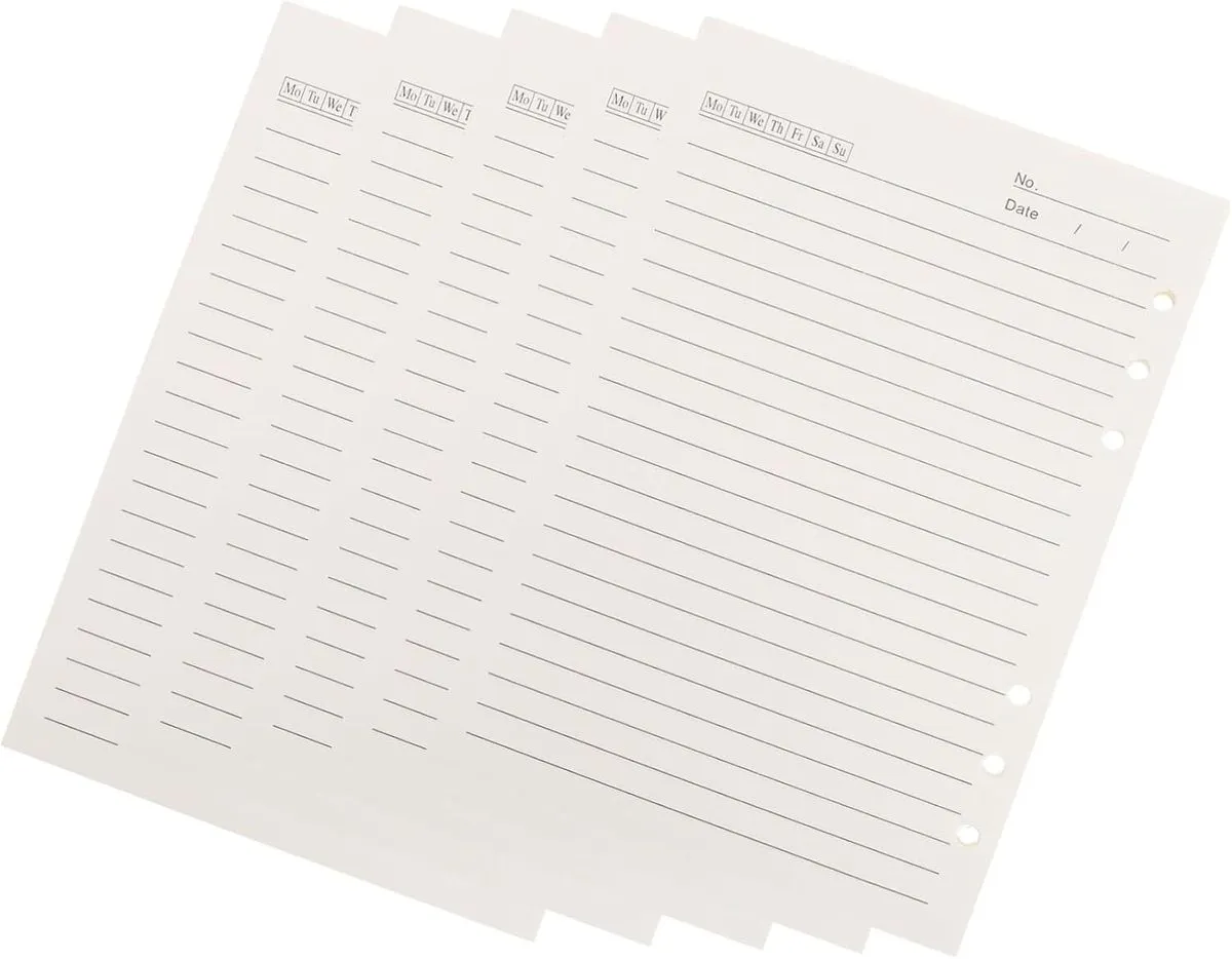 5pcs Loose Leaf Refill Paper of Thick Smooth Writing for Notebooks