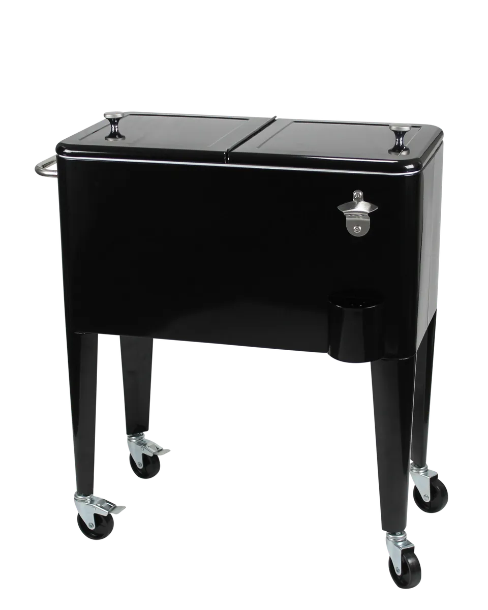 Kailua Cooler - Cooler Box, Cooler Trolley, Drinks Cooler, Retro Cooler Box - Black