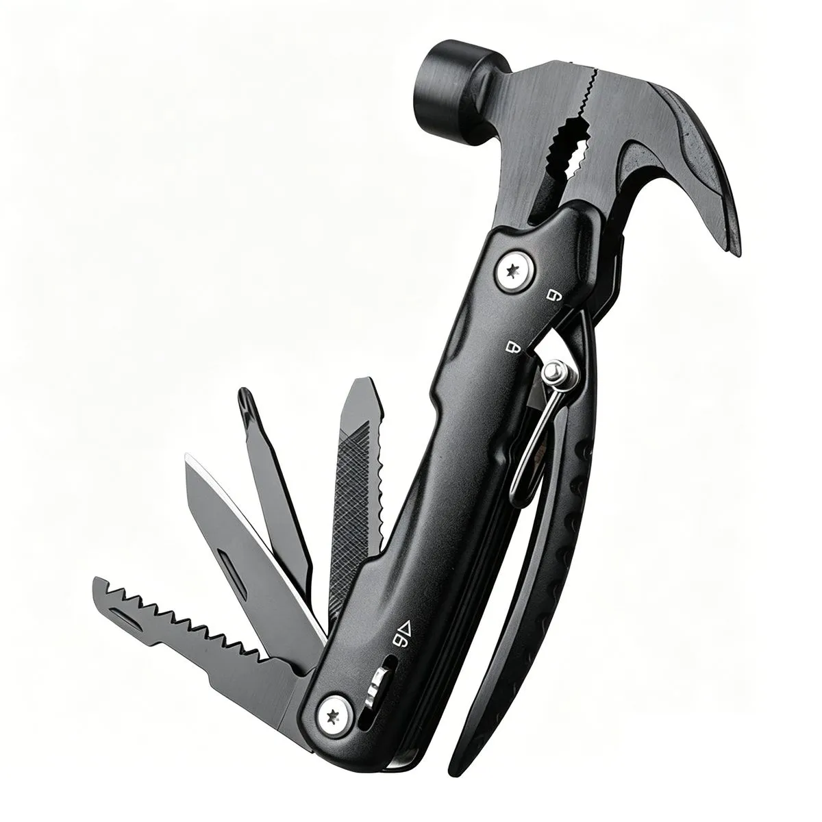 9-in-1 Stainless Steel Multi-Tool Claw Hammer for Outdoor & Home