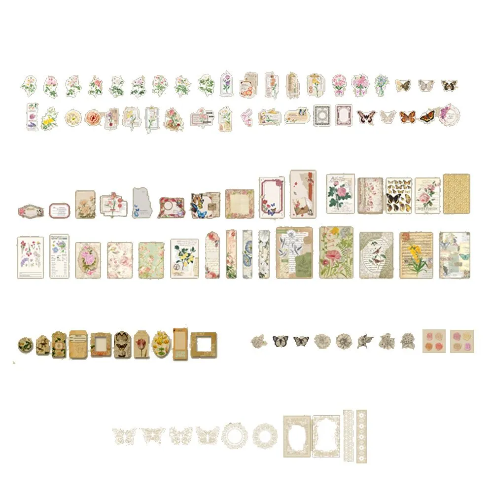 Craft 200pcs Spring Scrapbooking Journalling Stickers & Decor Paper Set