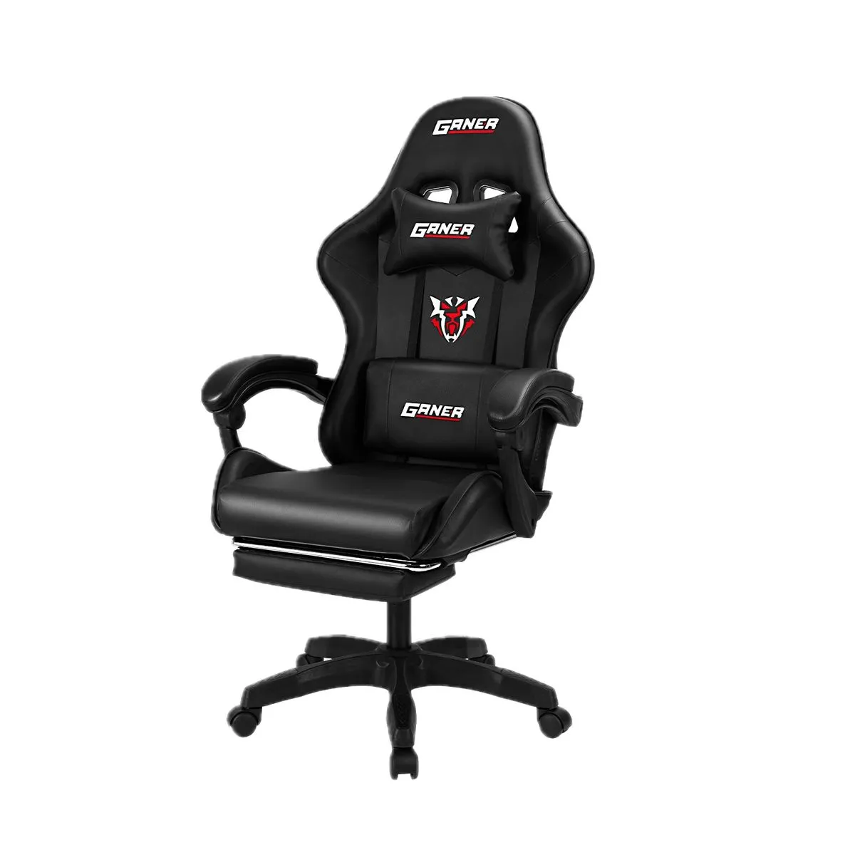 Deli Gaming Chair Adjustable Recliner with Leg Rest W60×D46×H118125cm - Black
