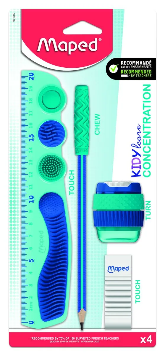 MAPED KidyLearn Concentration Stationery Set 4Piece