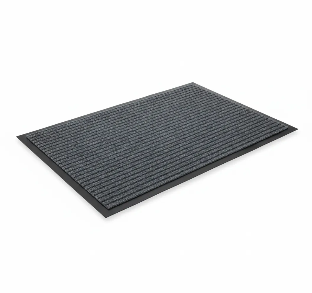 Ribbed Doormat 43x75 cm with Non-Slip PVC Backing for Indoor/Outdoor Use