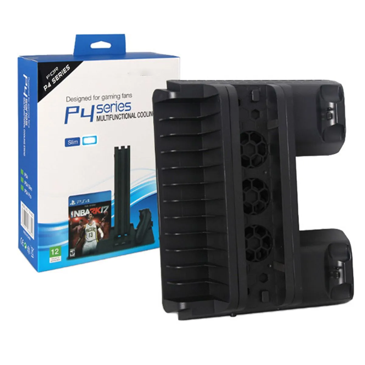 Multifunctional stand with cooling fan and charging base, PS4 base stand