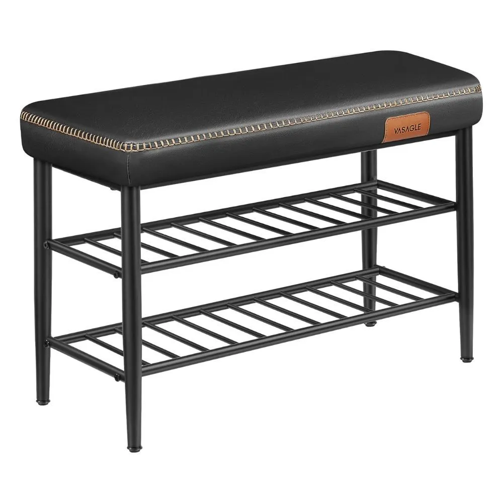 Vasagle 3-Tier Shoe Rack Storage Organiser Bench - Black