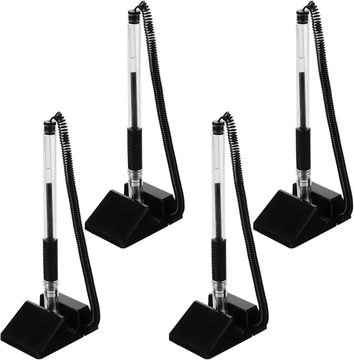 4pcs Black 0.5mm Writing Pen with Stand Office Signature Ballpoint Pen