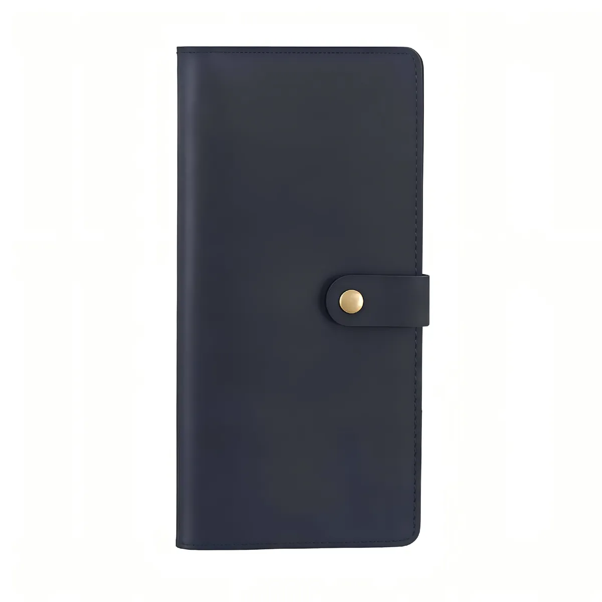 Genuine Crazy Horse Leather Wallet Vintage Long Bifold for Men 6 Card Slots - Black