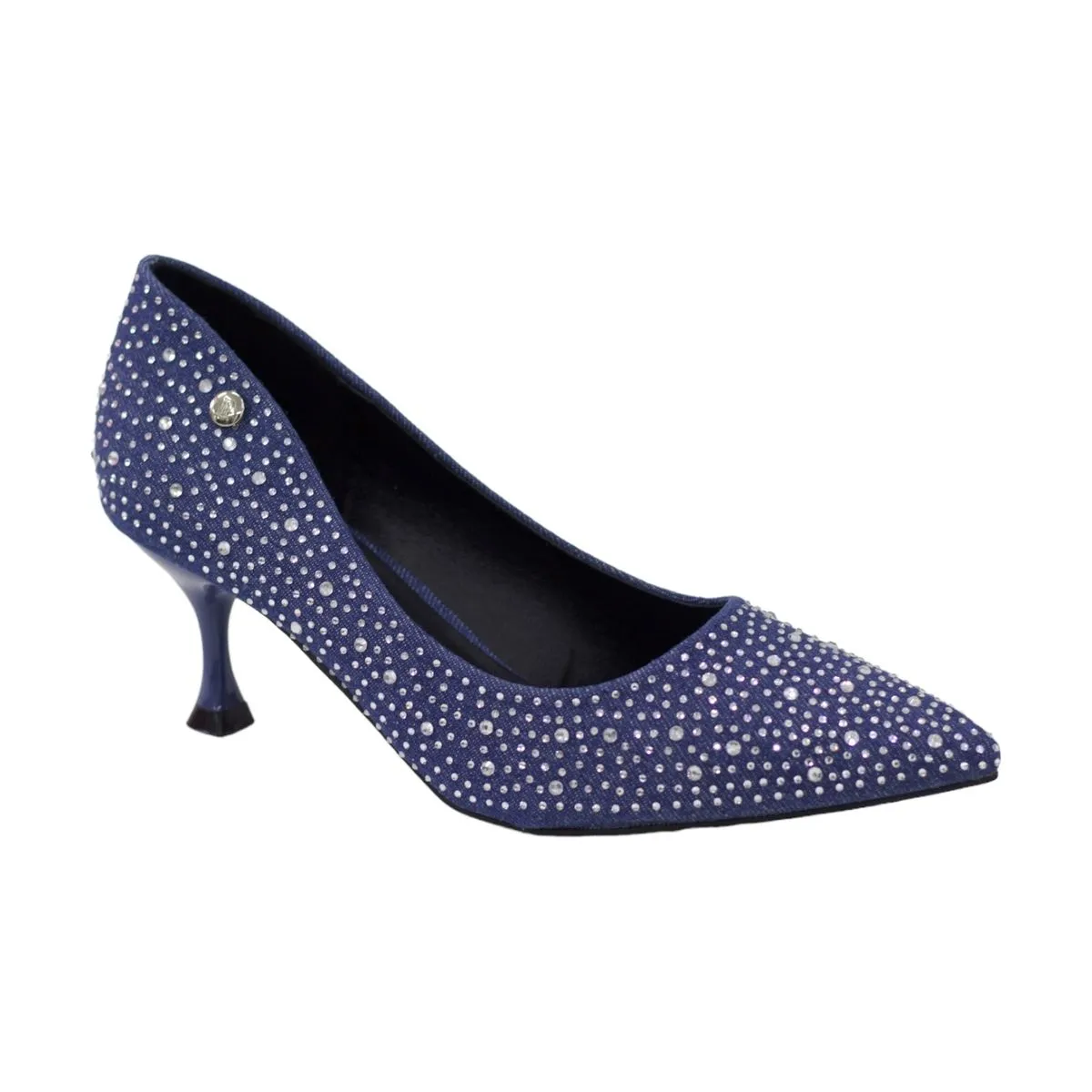 Motive Diamante Embellished Starling Heel Court - Blue - 6.5cm