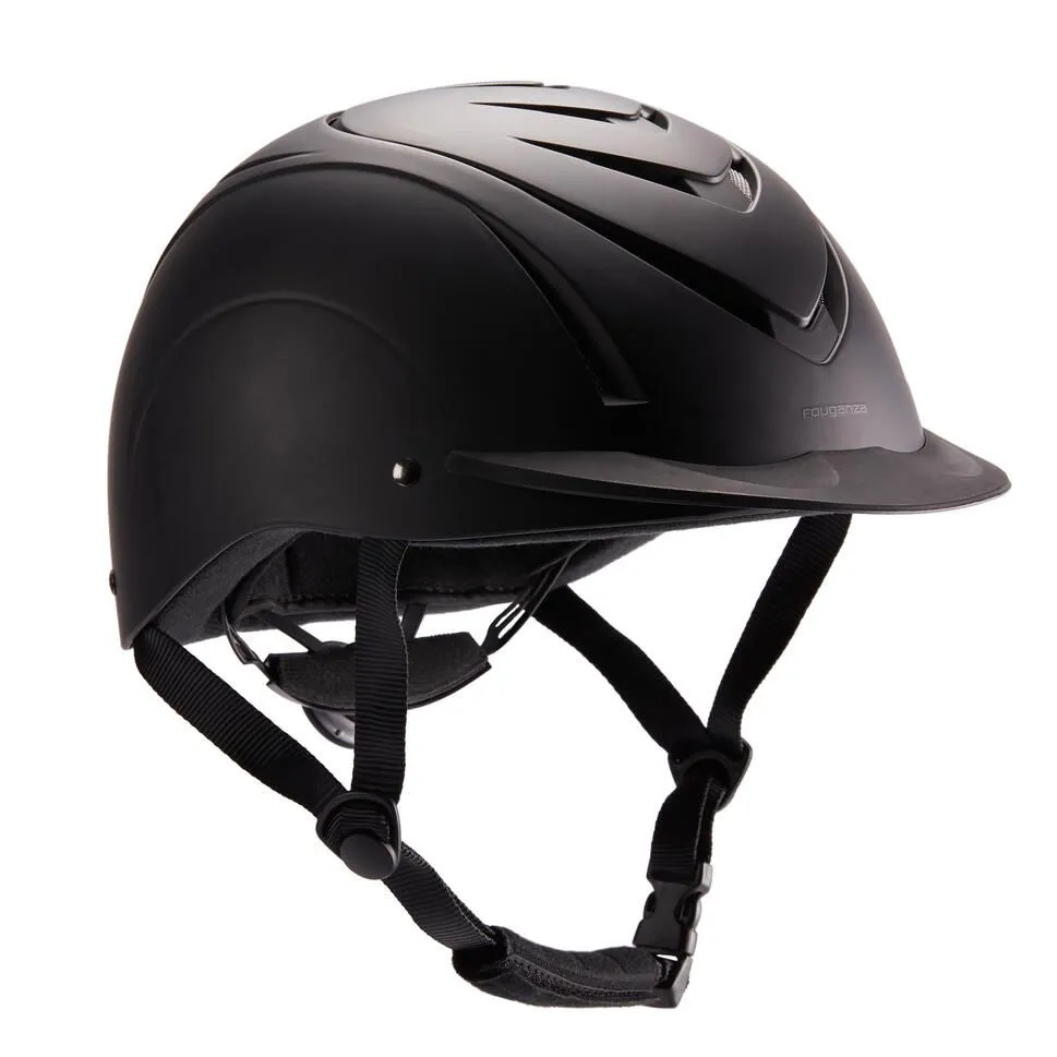 Fouganza Adult And Kids' Horse Riding Helmet 500 - Black