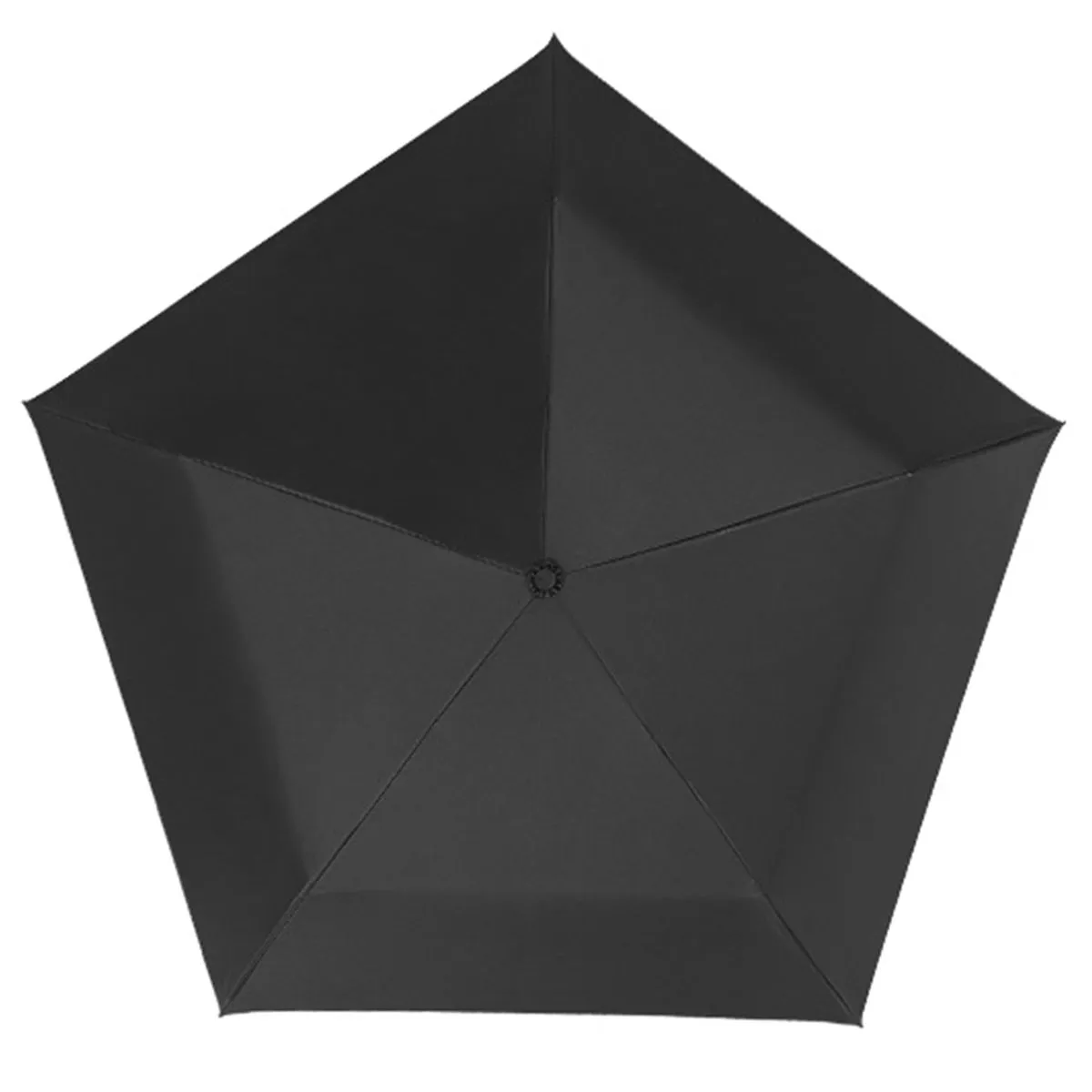 Mini Pencil Folding Umbrella UPF50+ Ultra Light Windproof Travel Rain Sun - Black