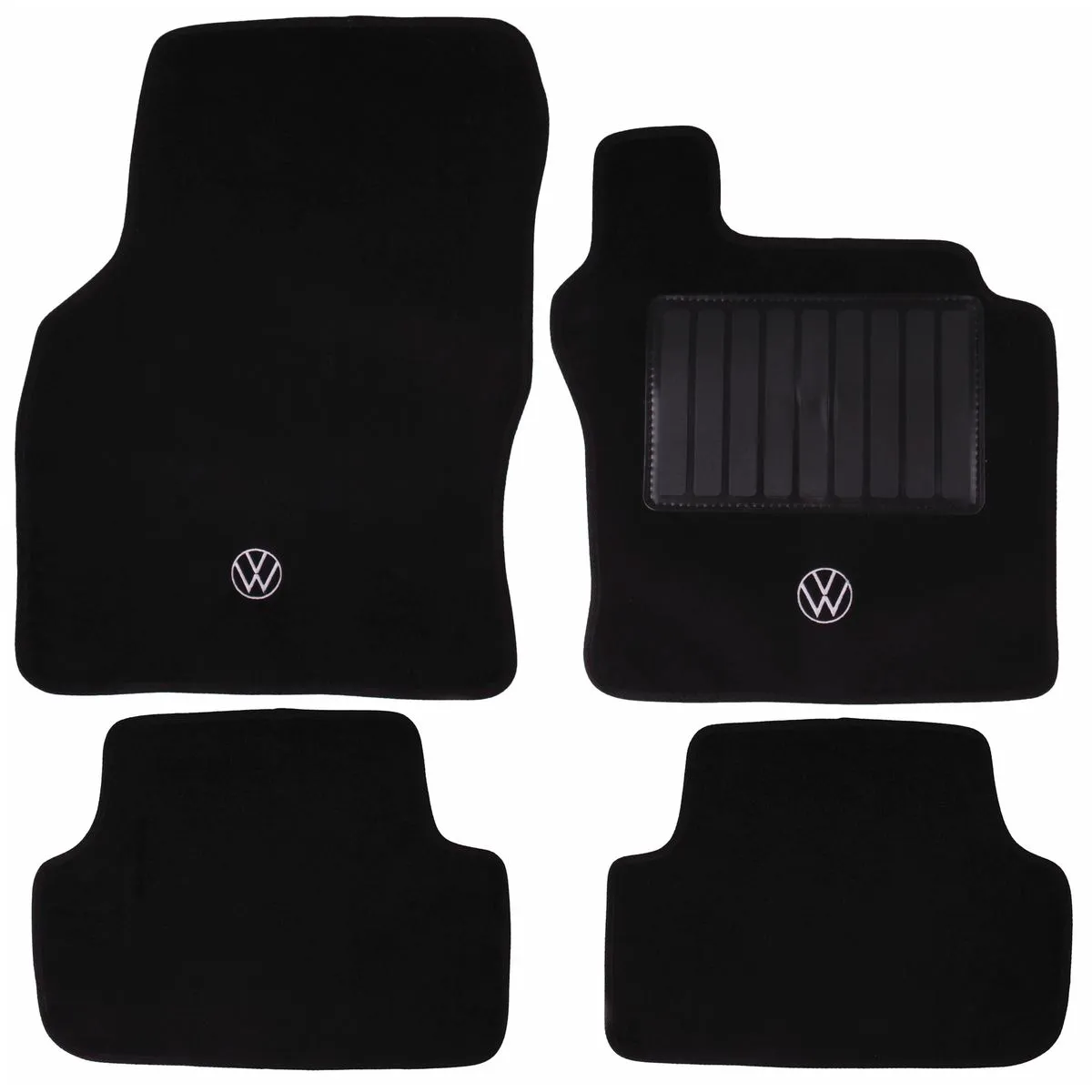4-Piece Carpet Set Compatible with Volkswagen Golf 7 (Black)
