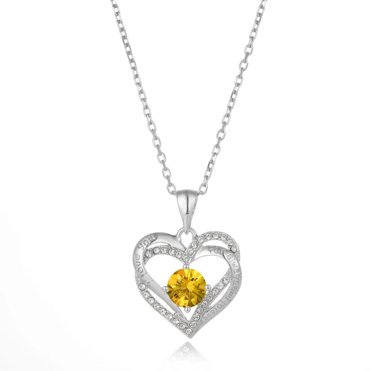 Crystalize I Love you..November Birthstone Necklace with Swarovski Crystals