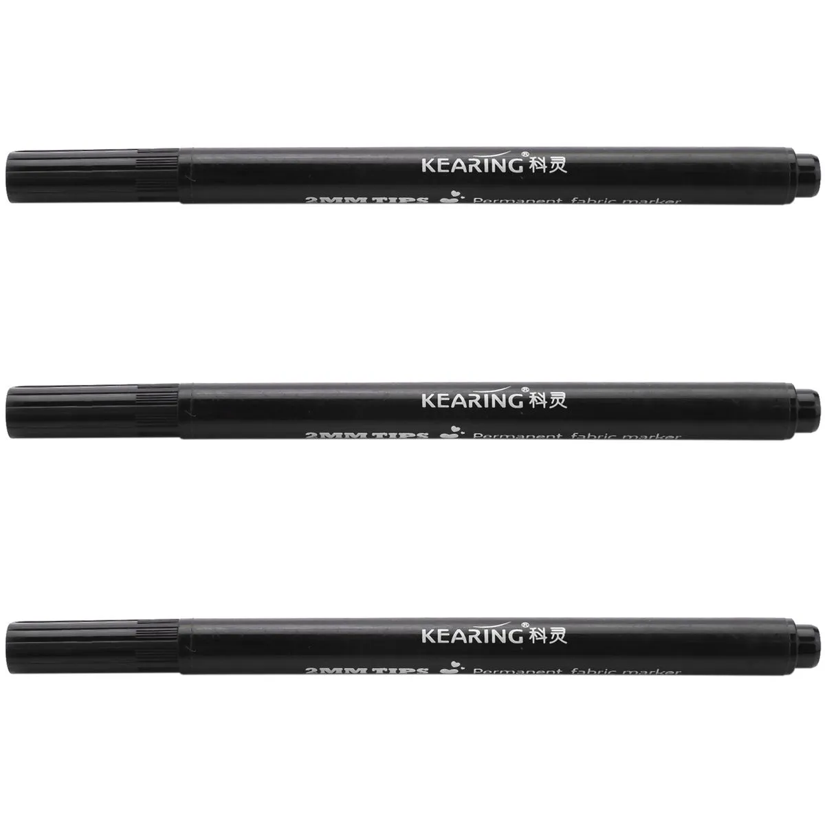 3 x Marker Pens Permanent Colors for Diy Clothes Shoes Black